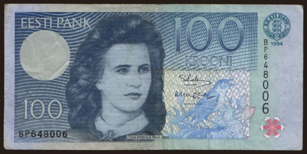 Europe, Estonia: 100 krooni, 1994