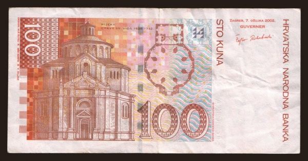 Európa, Chorvátsko: 100 kuna, 2002