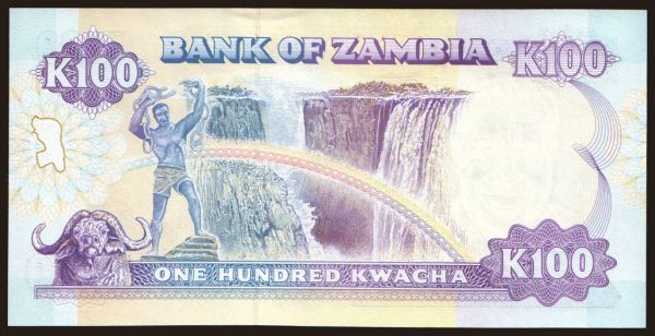 Afrika, Zambia: 100 kwacha, 1991