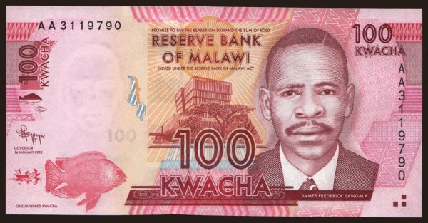 Afrika, Malawi: 100 kwacha, 2012