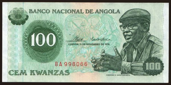 Afrika, Angola: 100 kwanzas, 1976