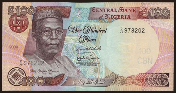 Afrika, Nigeria: 100 naira, 2009