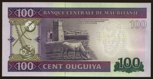 Africa, Mauritania: 100 ouguiya, 2011