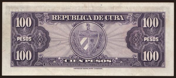 Amerika, Kuba: 100 pesos, 1950