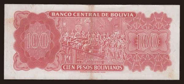 America, Bolivia: 100 pesos, 1962, replacement?