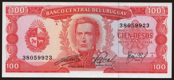 Amerika, Uruguay: 100 pesos, 1967