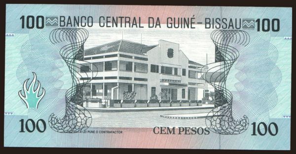 Afrika, Guinea-Bissau: 100 pesos, 1990