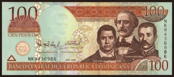 America, Dominican Republic: 100 pesos, 2006