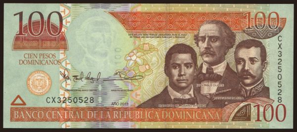 America, Dominican Republic: 100 pesos, 2013