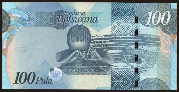 Africa, Botswana: 100 pula, 2012