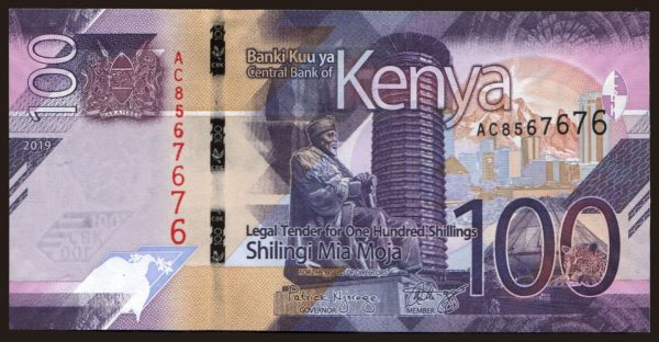 Africa, Kenya: 100 shillings, 2019