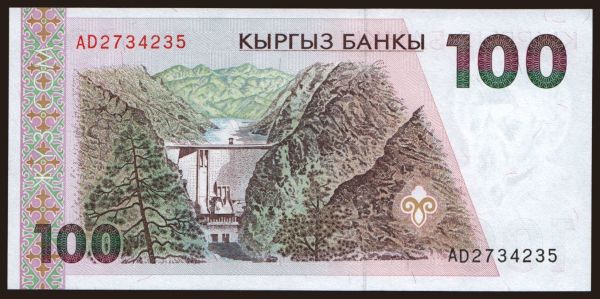 Asia, Kyrgystan: 100 som, 1994