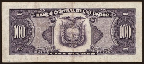 Amerika, Ecuador: 100 sucres, 1977