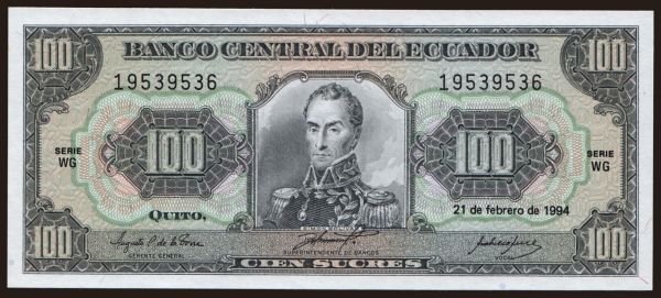 America, Ecuador: 100 sucres, 1994