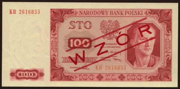 Europe, Poland, Poland - General issues: 100 zlotych, 1948, WZOR