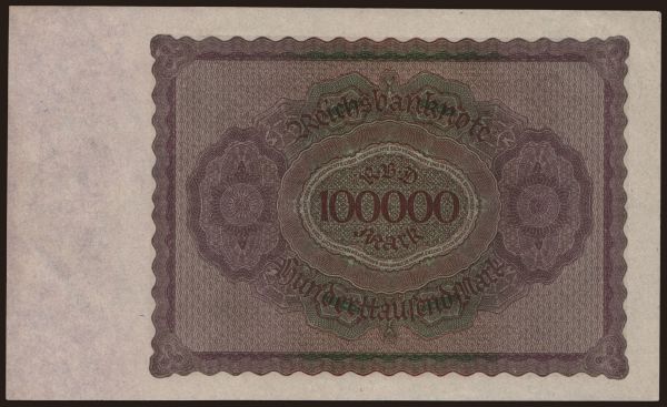 Németország, Infláció (1923-1924): 100.000 Mark, 1923