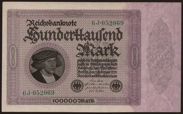 Germany, Inflation (1923-1924): 100.000 Mark, 1923