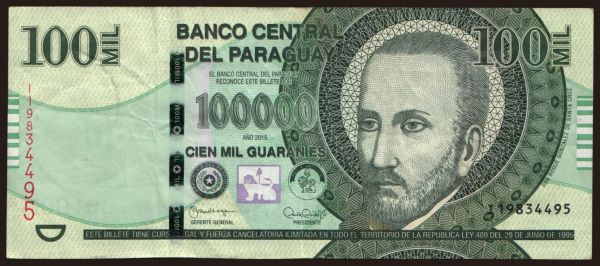 America, Paraguay: 100.000 guaranies, 2015