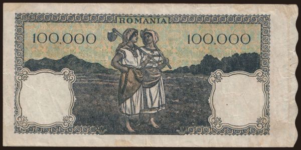 Europe, Romania: 100.000 lei, 1946