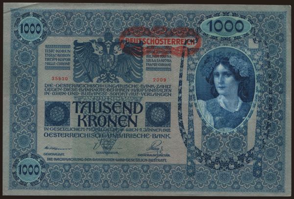 Rakúsko a Rakúsko-Uhorsko, Kronen (1919-1925): 1000 Kronen, 1902(20)