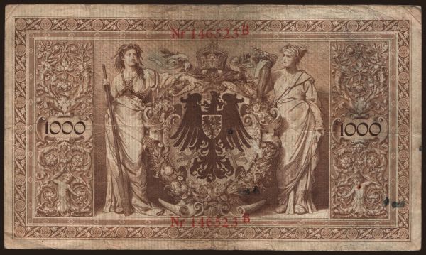 Nemecko, Reichsbanknoten (1874-1914): 1000 Mark, 1903