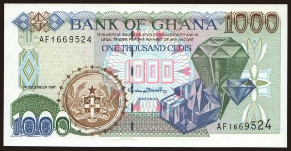 Africa, Ghana: 1000 cedis, 1997