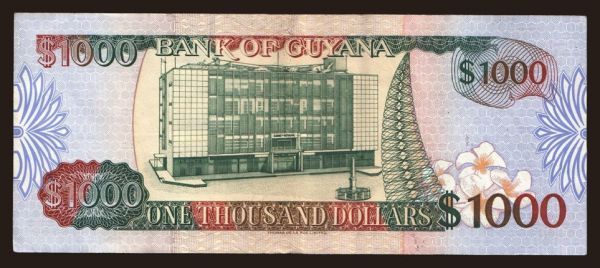 Amerika, Guyana: 1000 dollars, 1996