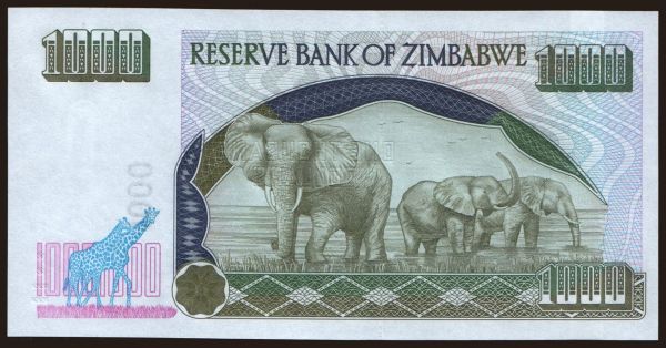 Africa, Zimbabwe: 1000 dollars, 2003