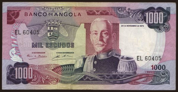 Africa, Angola: 1000 escudos, 1972