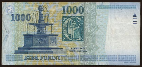 Hungary, Forint, 1946-: 1000 forint, 2000