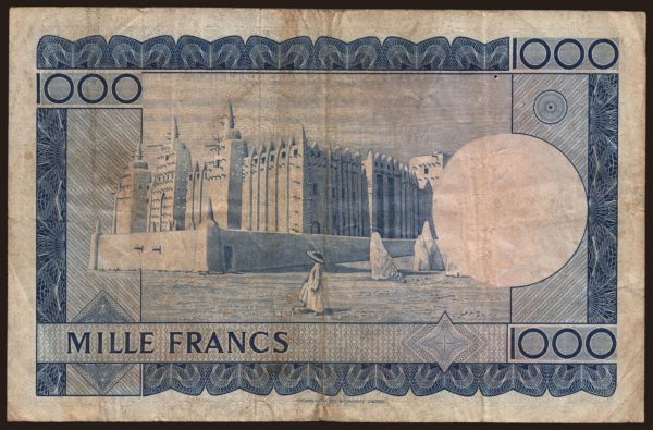 Africa, Mali: 1000 francs, 1960