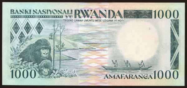 Afrika, Rwanda: 1000 francs, 1988