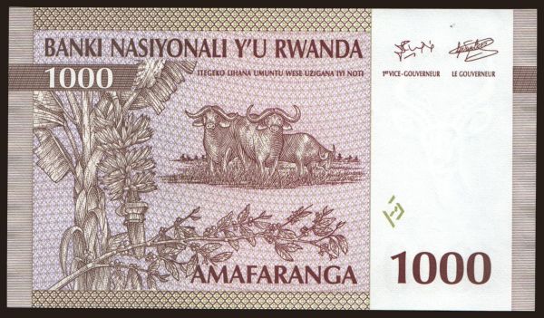 Africa, Rwanda: 1000 francs, 1994