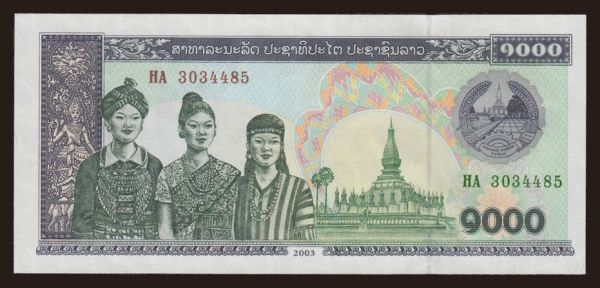 Ázsia, Laos: 1000 kip, 2003