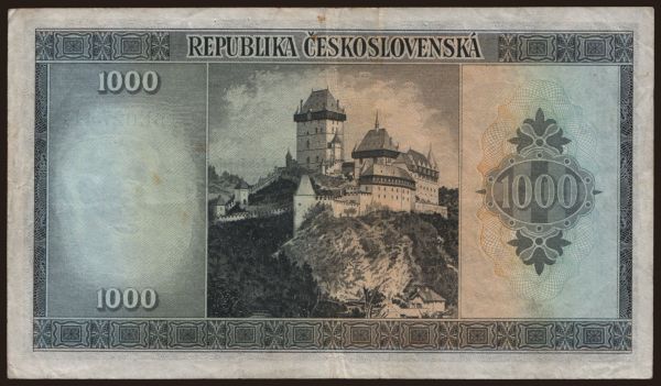 Česko-Slovensko a nástupní­cke štáty, Papierové peniaze od 1945 do 1951: 1000 korun, 1945