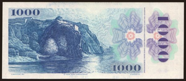 Csehszlovákia és utódállamai, Cseh köztársaság: 1000 korun, 1985(93)