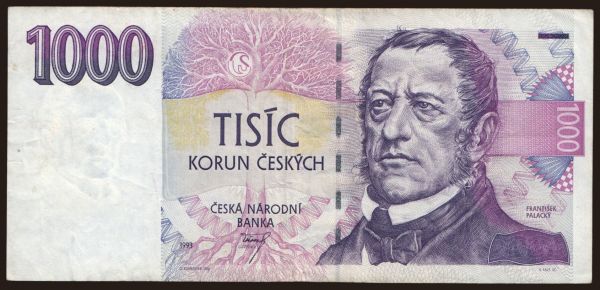 Czechoslovakia and successor states, Czech Republic: 1000 korun, 1993