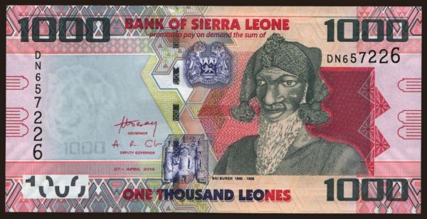 Afrika, Sierra Leone: 1000 leones, 2010