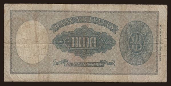 Europe, Italy, Italy - General issues 1947-: 1000 lire, 1949