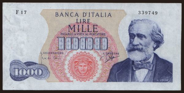 Europe, Italy, Italy - General issues 1947-: 1000 lire, 1963