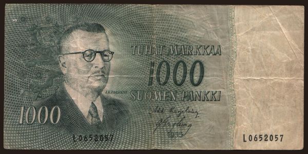 Európa, Fínsko: 1000 markkaa, 1955