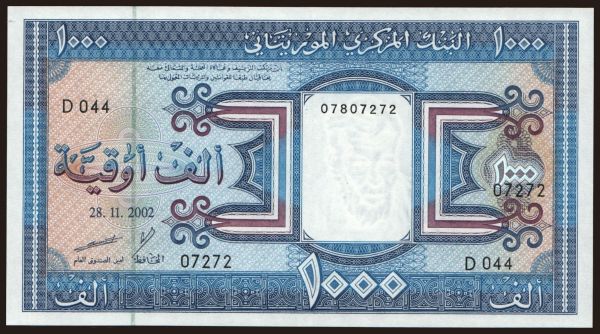 Afrika, Mauritania: 1000 ouguiya, 2002