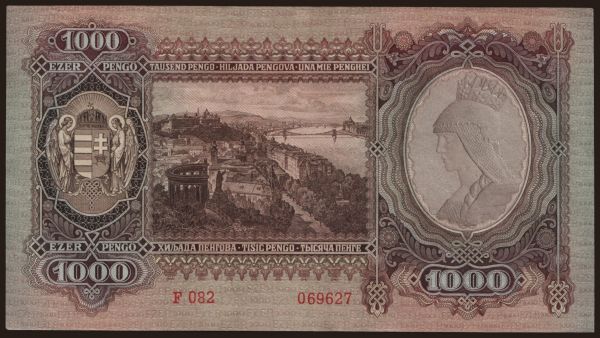 Hungary, Pengő, 1926-1944: 1000 pengő, 1943