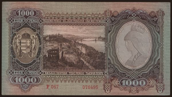 Hungary, Pengő, 1926-1944: 1000 pengő, 1943