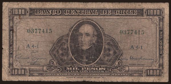 America, Chile: 1000 pesos / 1 escudo, 1960