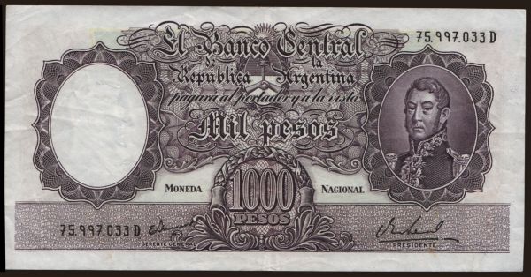 Amerika, Argentina: 1000 pesos, 1966