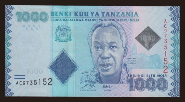 Afrika, Tanzania: 1000 shilingi, 2010