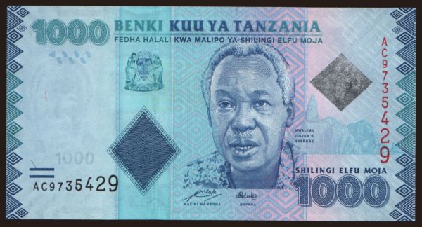 Afrika, Tanzania: 1000 shilingi, 2010