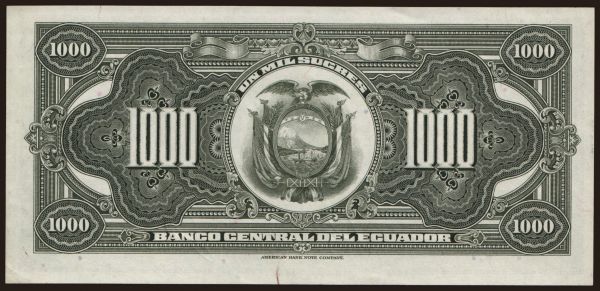 Amerika, Ecuador: 1000 sucres, 1973