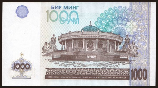 Ázia, Uzbekistan: 1000 sum, 2001